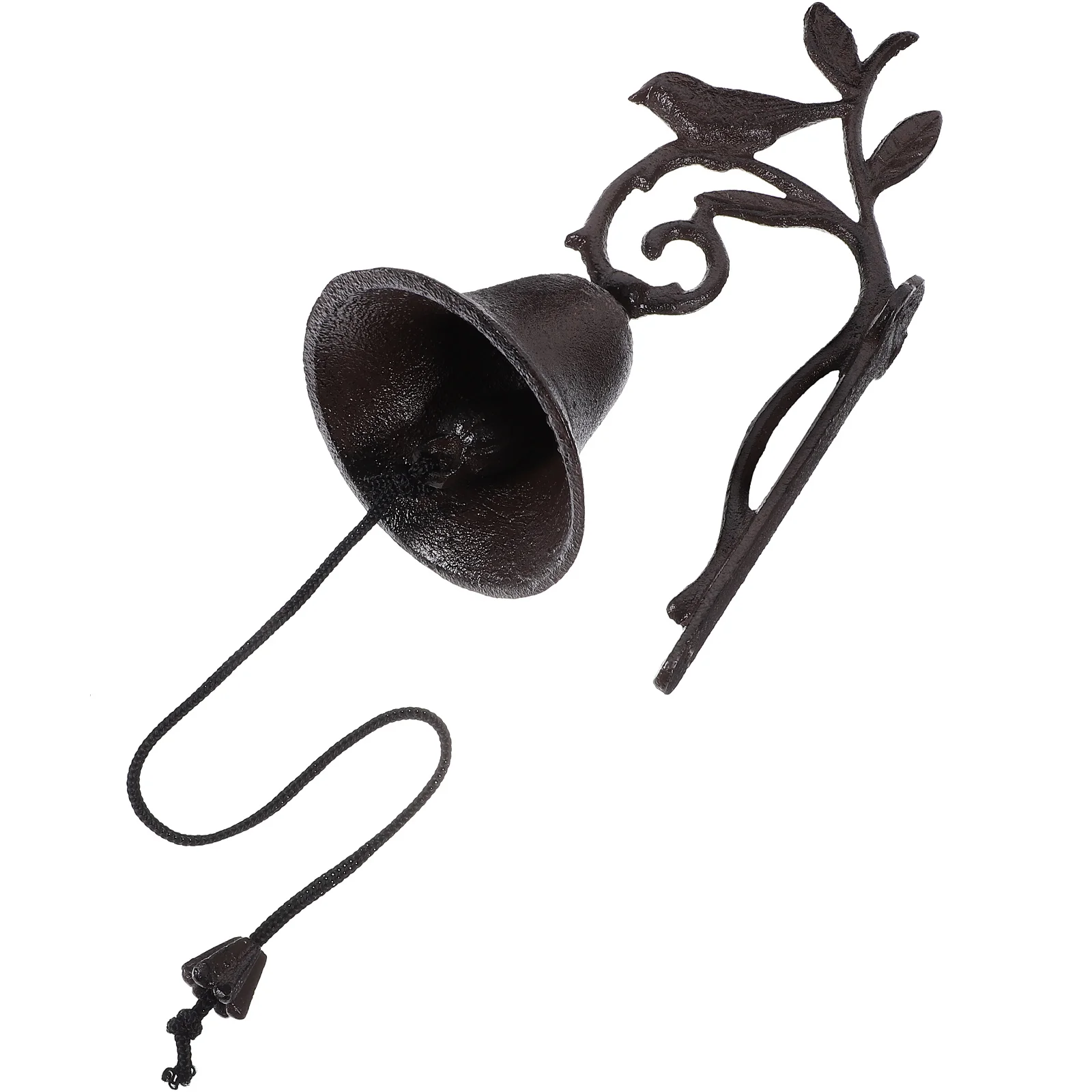 

Shaking Wall Mounted Doorbell Vintage Style Cast Iron Bells Decor Retro Ornaments Branch Bird Hanging