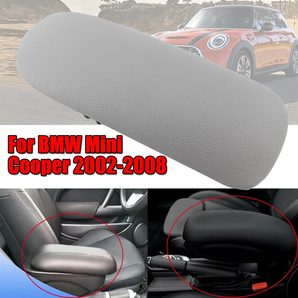 

51166954297 1PC Durable PU Leather PlasticCenter Console Sliding Top Armrest Cover Fit For BMW Mini Cooper 2002-2008