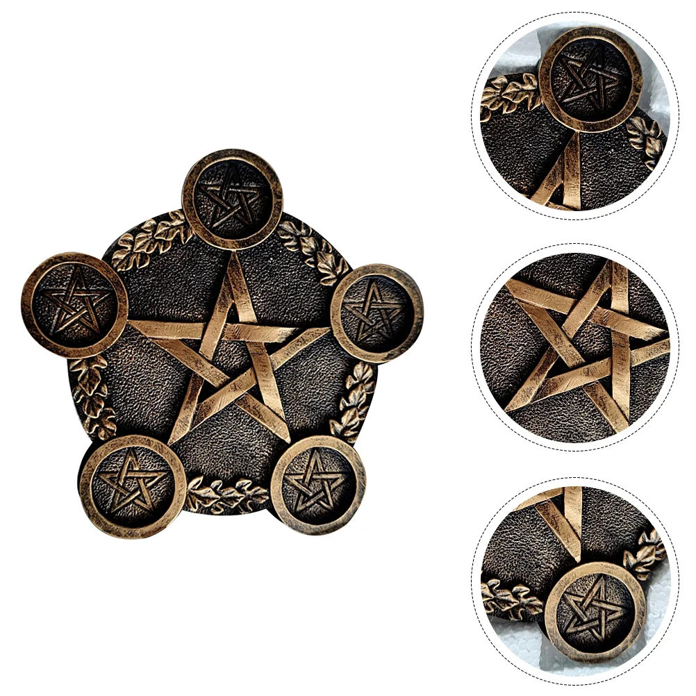 

Ornaments Sacrifice Candleholder Prop Creative Base Pentacle Star Table Tray Exquisite Resin Desktop Decor