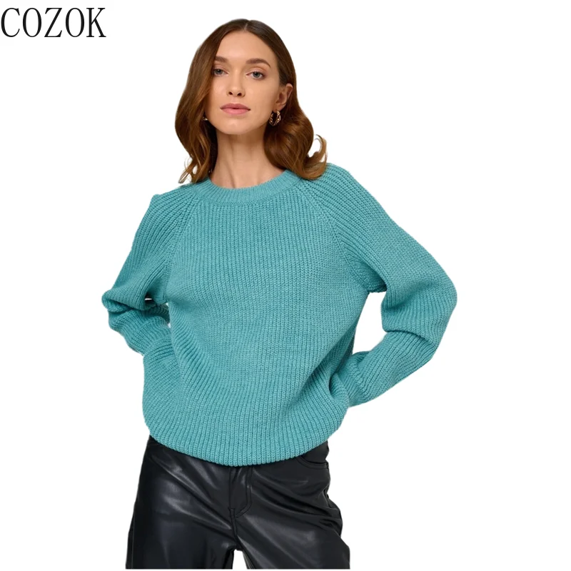 European and American New Arrival Autumn and Winter Sweater round Neck Loose Knitted Pullover Popular Sweater