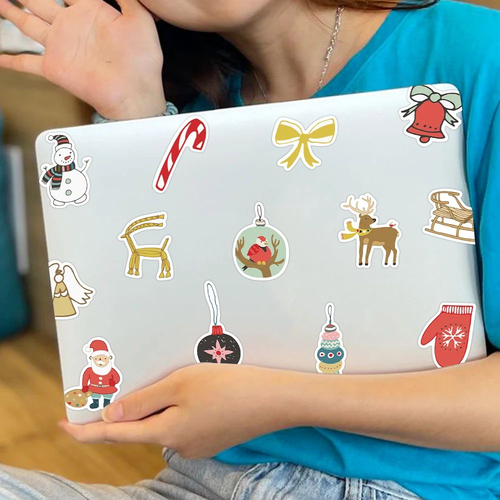 27pcs Cartoon Merry Christmas Santa Claus Elk Graffiti Stickers Travel Skateboard Suitcase Guitar Funny Xmas Kid Sticker - купить по
