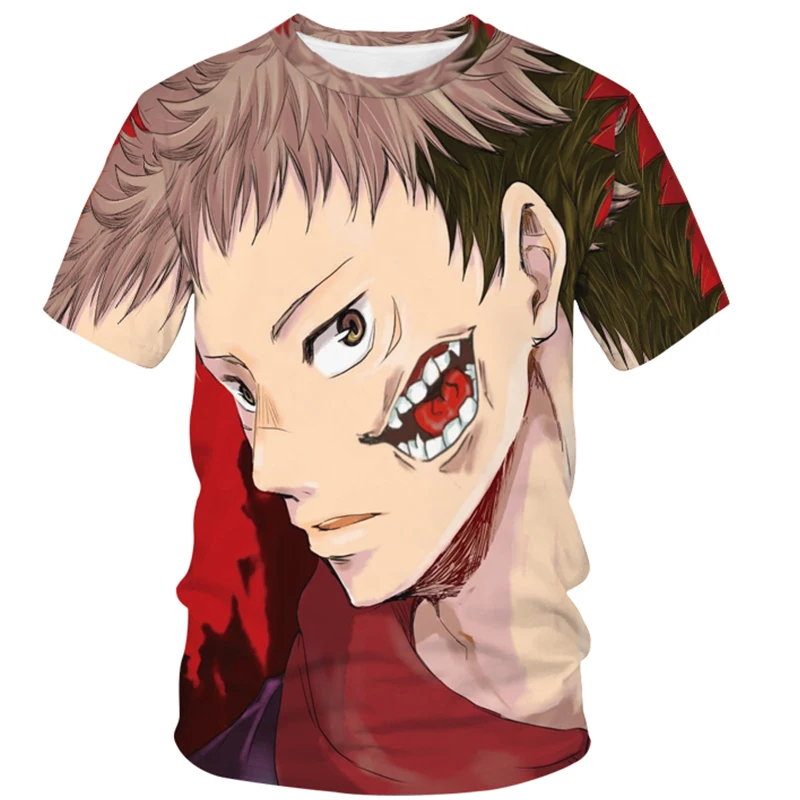 

футболка оверсайз Jujutsu Kaisen Модная футболка с 3d принтом в стиле Харадзюку для мужчин Повседневная футболка с круглым вырезом Top Tees Мужская од...