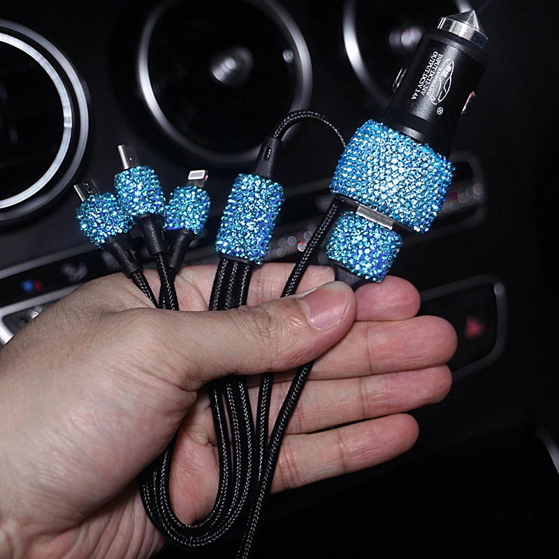 

Алмазный Инкрустированный автомобильный молоток безопасности двойное зарядное устройство USB автомобильная прикуриватель инкрустированн...