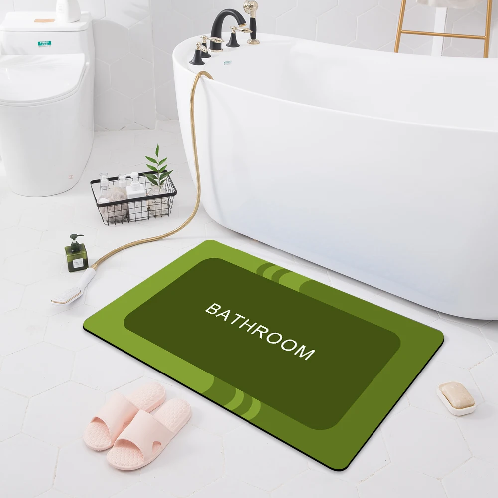 

Bathroom Absorbent Anti-Slip Mat Shower Room Bathtub Rug Bath Toilet Floor Home Kitchen Entrance Doormat Bedroom Hallway Carpet