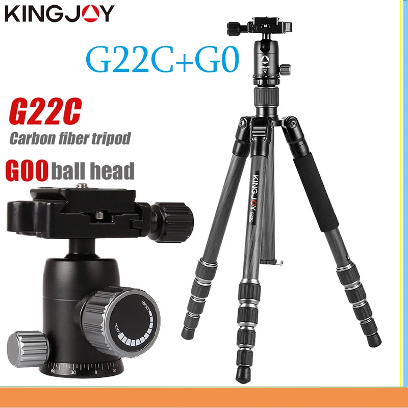 

KINGJOY G22C Professional Carbon Fiber Tripod For Digital Camera Tripode Suitable For Travel Camera Stand 143cm Max DSLR Tripods