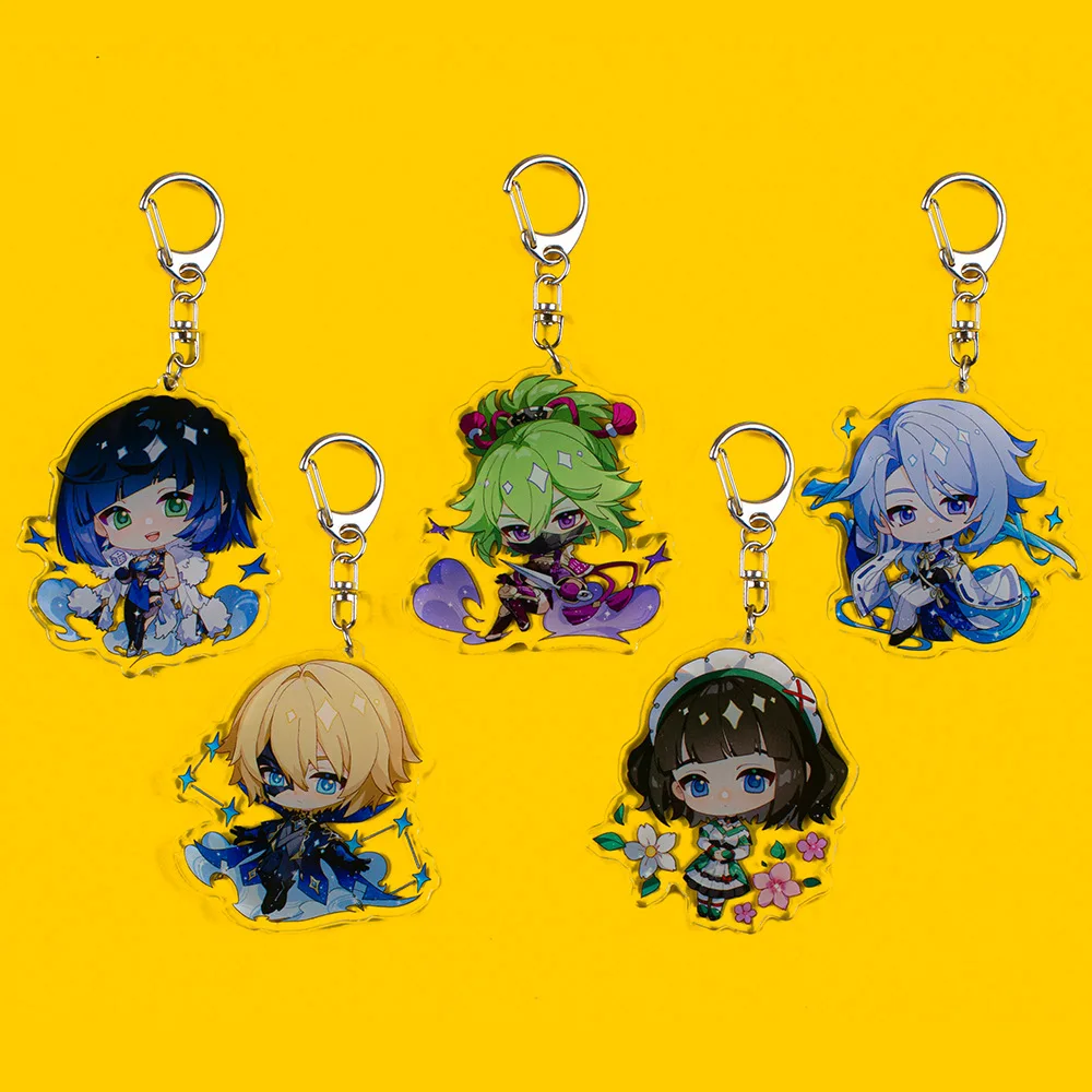 Genshin Impact Keychain Kamisato Ayato Dainsleif Catherine Kuki Shiobu Ye Lan Cosplay Acrylic Key Chain Pendant Keyring Prop | Украшения и