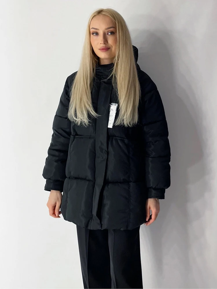 Women's Fall Winter Jacket 2022 Fashion Ladies Coat with Hood Long Oversized Jacket Loose Warm Outerwear Puffer Parkas