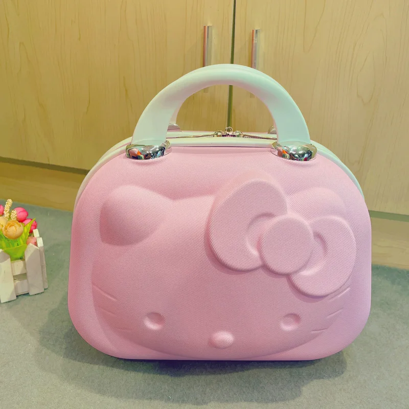 

14-дюймовая мультяшная Kawaii Hello Kitty портативная косметичка в багажник мини мультяшная 3D коробка с паролем маленькая дорожная коробка для хран...