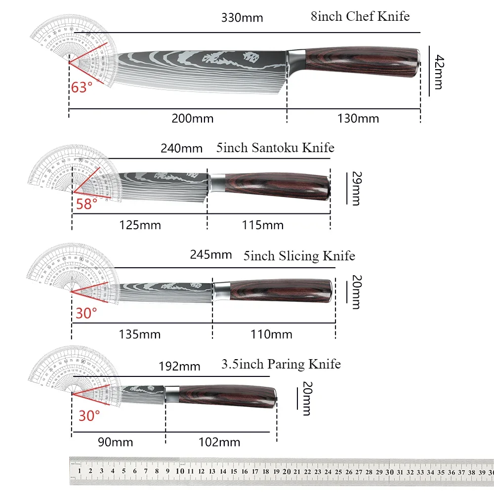 7CR1 7 набор кухонных ножей из нержавеющей стали 1-4 шт. острые ножи для нарезки