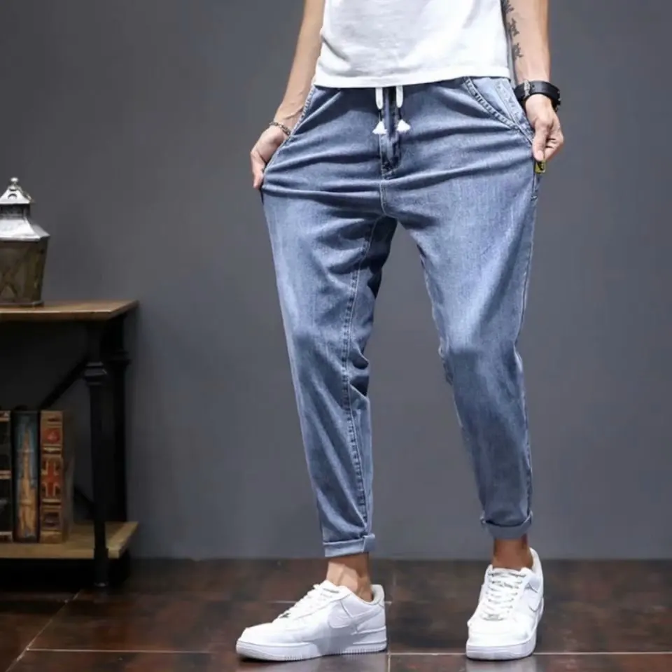 Men's Jeans Spring and Autumn Fashion Fashion Casual Stretch Fit Versatile Sports Haren Trousers