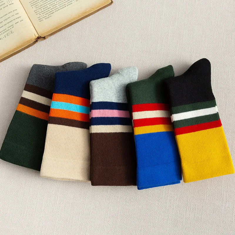 Trend solid color flat men's terry socks thickened warm towel socks