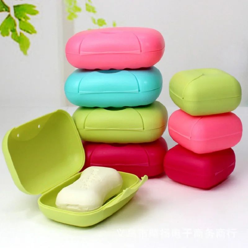 

Portable Travel Soap Dishes Soap Container Bathroom Home Plastic Soap Box With Cover Small/Big Sizes