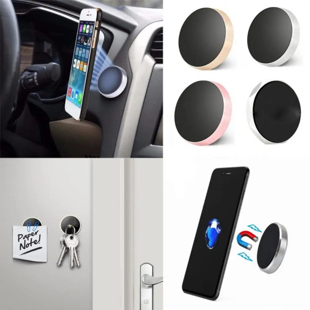 

Universal Car Phone Holder Aluminum Alloy Magnetic Plate Silicone Sucker Mount