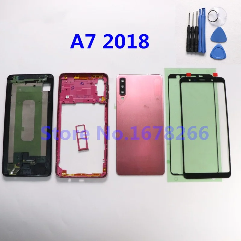 Чехол для SAMSUNG Galaxy A7 2018 A750 A750F A750F/DS полностью закрывающий корпус Задняя стеклянная