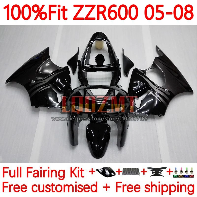 

Injection Frame For KAWASAKI NINJA ZZR-600 ZZR600 ZZR 600 600CC 2005 2006 2007 2008 05 06 07 08 Grey flames OEM Fairing 54No.240