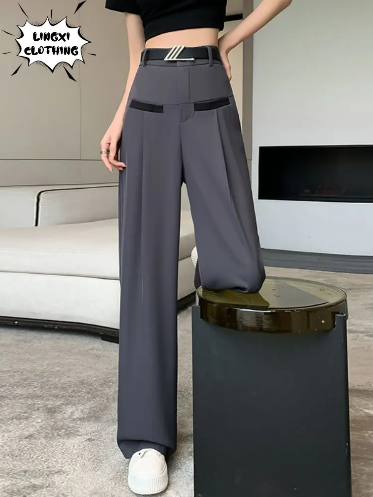 2023 Summer New High Waist Loose Drop Wide Leg Pants Suit Pants Floor Dragging Pants for Women's Clothing In Korean Style