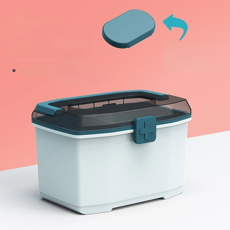 

Home Double Plastic Medicine Box Car Portable Emergency Medical Box Large Capacity Medicine-box Storage Box