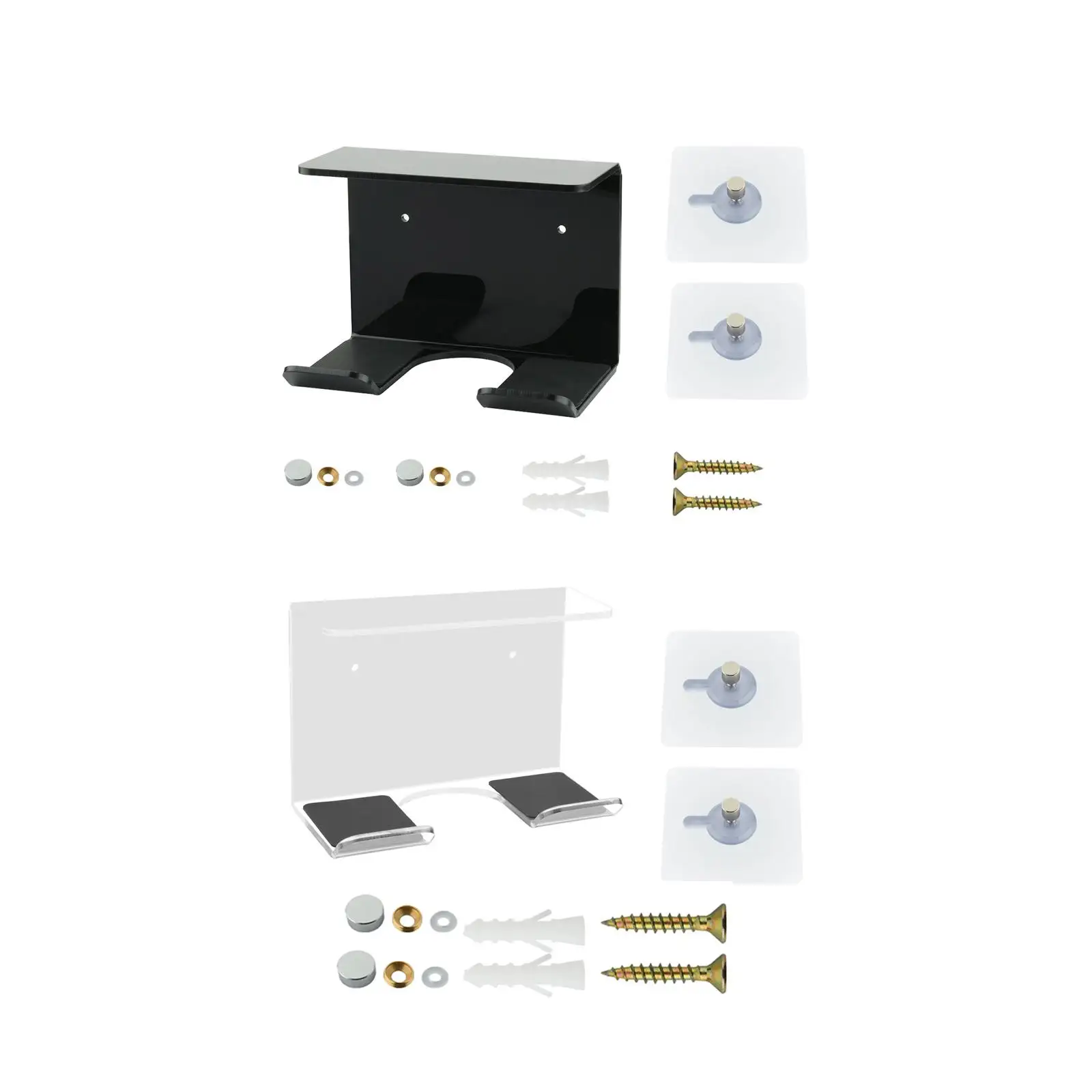 

Hair Dryer Holder Multifunctional Acrylic Stand Hanger Free Punch Shelf Storage Rack Bathroom Blow Dryer Holder for Curling Iron