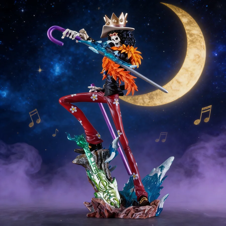 Фото Фигурка Брук из One Piece, 33 см/12,99 дюйма, аниме, ПВХ, статуэтка Брукку, настольный декор, коллекционная модель, игрушка для подарков №1