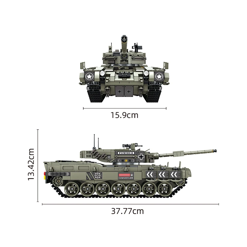 Леопард 2A-4 основной танк станции 1747 шт. военный строительный блок модель
