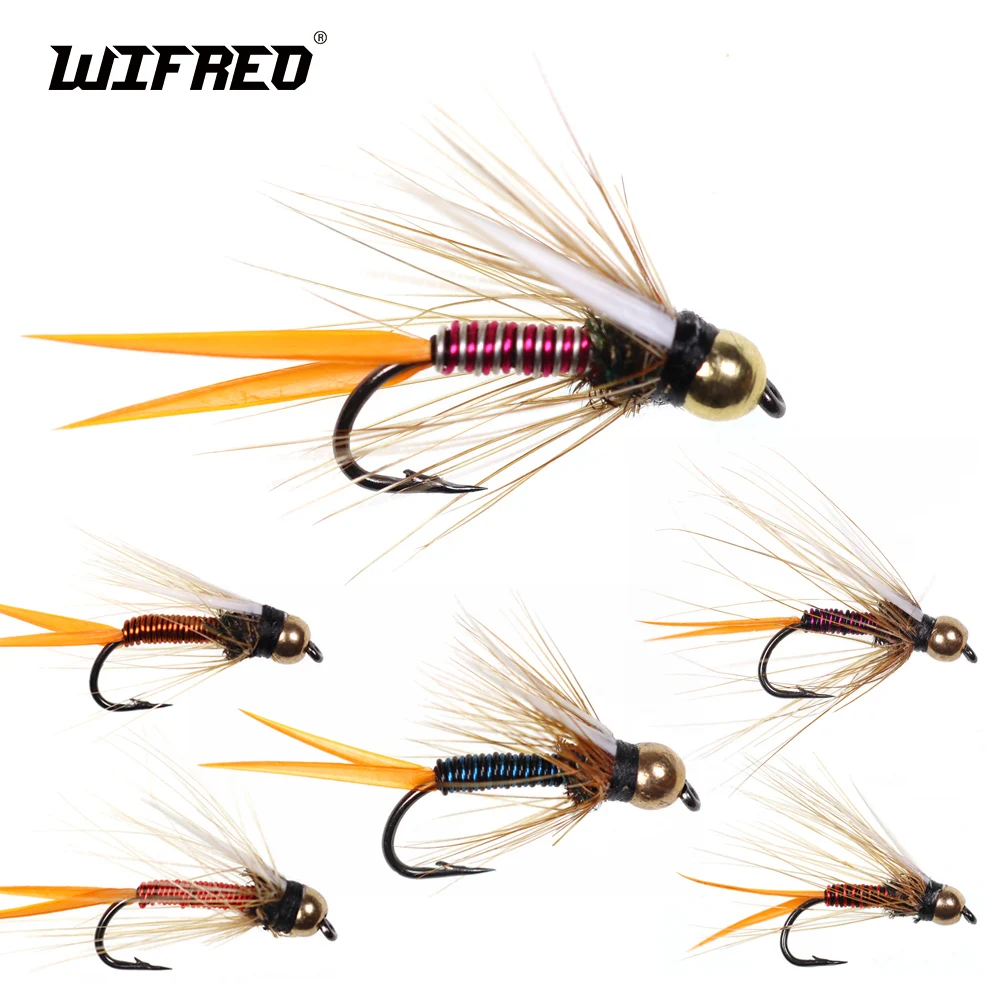 

Wifreo 12pcs 12# Fast Sinking Brass Bead Head Prince Nymph Trout Fishing Flies Nymph Stonefly Caddis Fly