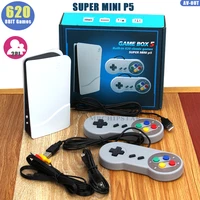 retro super game box tv video game consoles av out 8 bit 620 classic games 2 player with controller for children famaily gifts