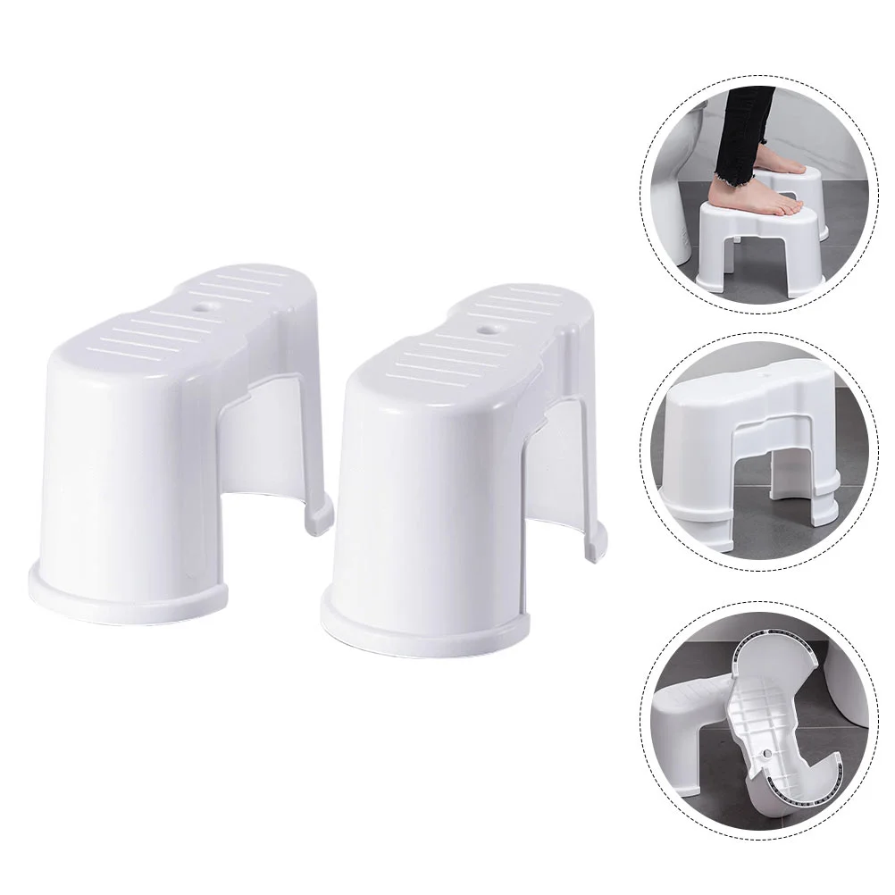 

2Pcs Small Foot Stool Toilet Squat Stool Bathroom Toilet Stool Bathroom Footstool Folding Step Stool
