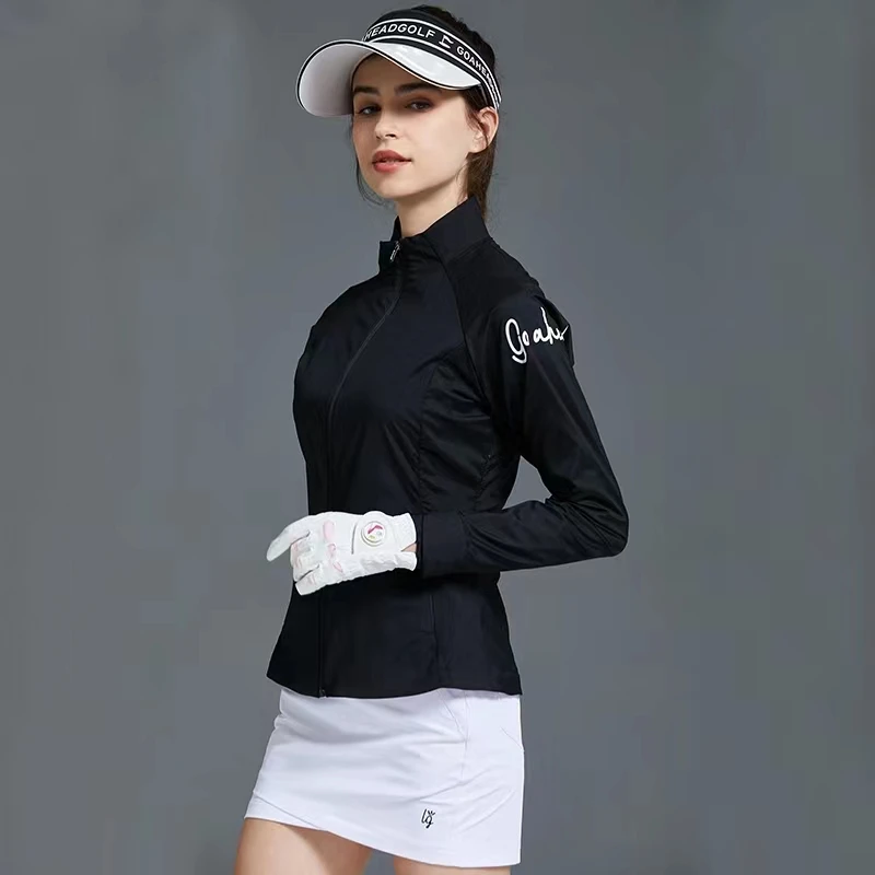 Golf sun protection jacket LOVE GOLF brand women's windbreaker elastic waist breathable sports slim jersey