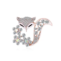 tulx rhinestone fox corsage sweater coat accessories brooches for women animal wedding party causal brooch pins gifts