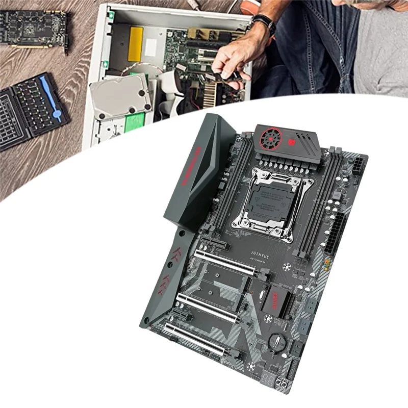 

Материнская плата JGINYUE X99 TITANIUM D4 для компьютера, игровая материнская плата LGA 2011-3 ЦП 4XDDR4, слот для памяти M.2 NVME SATA3.0 USB3.0 ATX, материнская плата