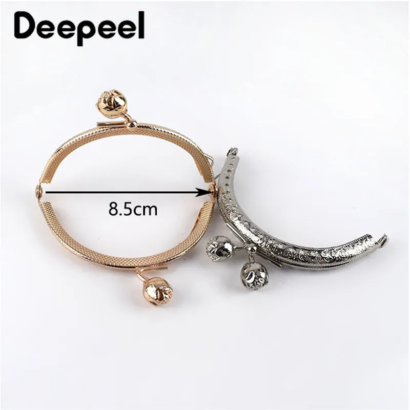 5/10 шт. Металлическая рамка для кошелька Deepeel 8,5 см с креплениями для шитья, застежкой для сумок с розовым замком-поцелуем, ручкой и аппаратурой для аксессуаров ручных сумок