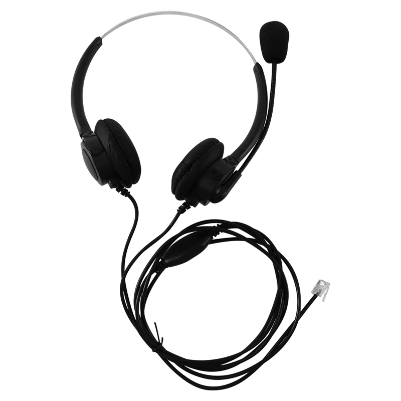 VH500D RJ9 Двусторонние наушники Hands-Free Call Center с шумоподавлением проводной