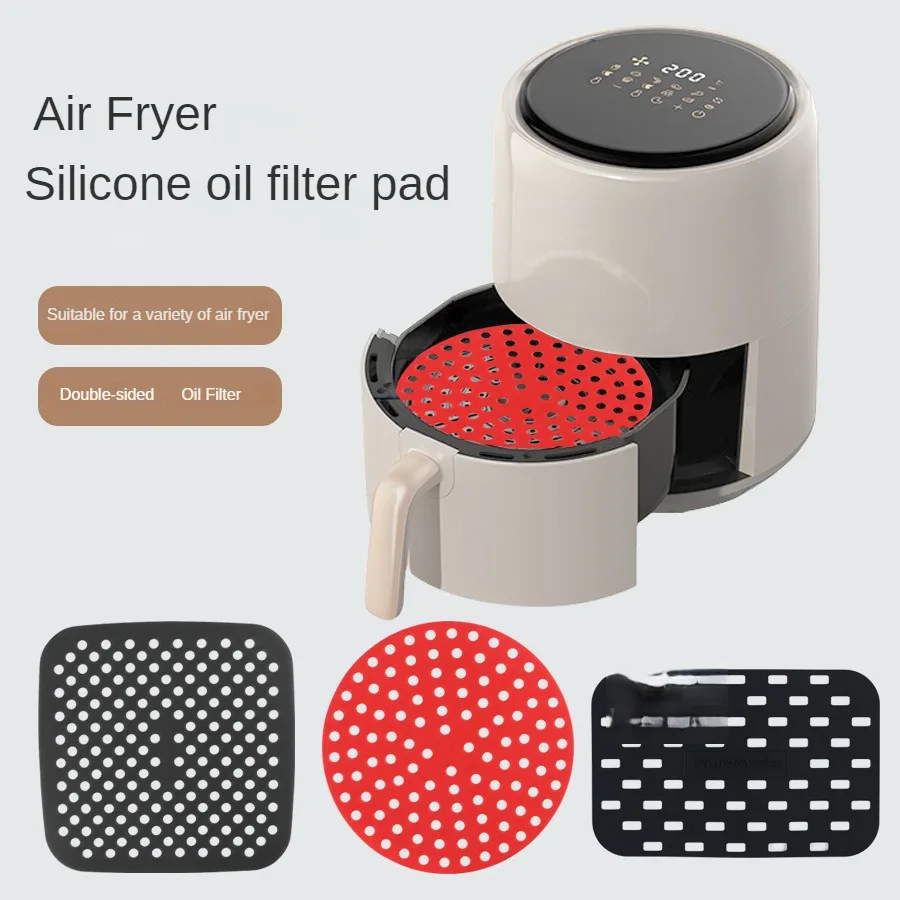 

Kitchen Household New Products Silicone Air Fryer Pan Baking Pan Handle Baking Mold Baking Baking Pan Air Fryer Mat Accessories