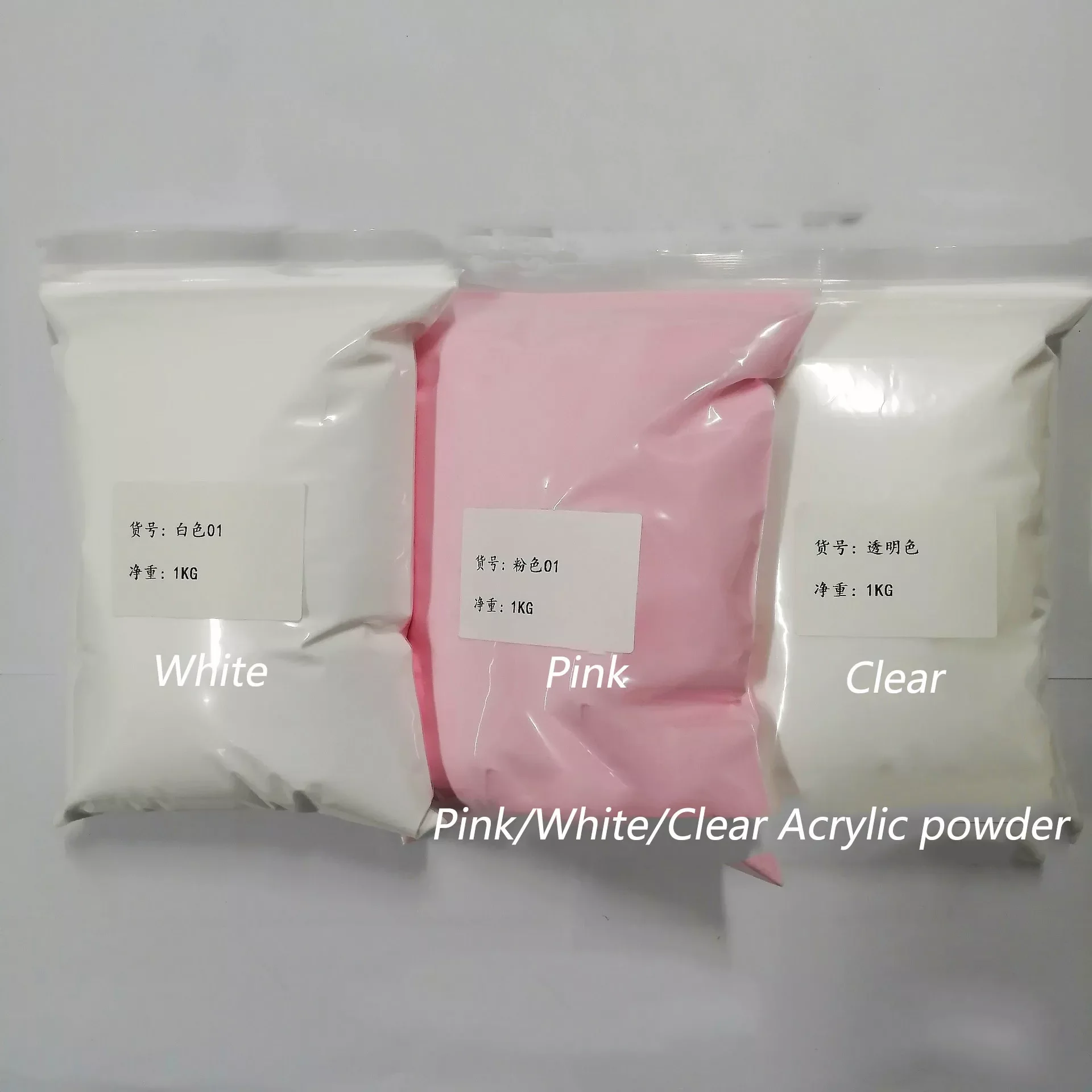 

100G Solid Dip/Acrylic Powder White Clear Pink Powder Nail Dust 3 Colors Chrome Nail Powder Dipping Powder Pigment For Nails Art