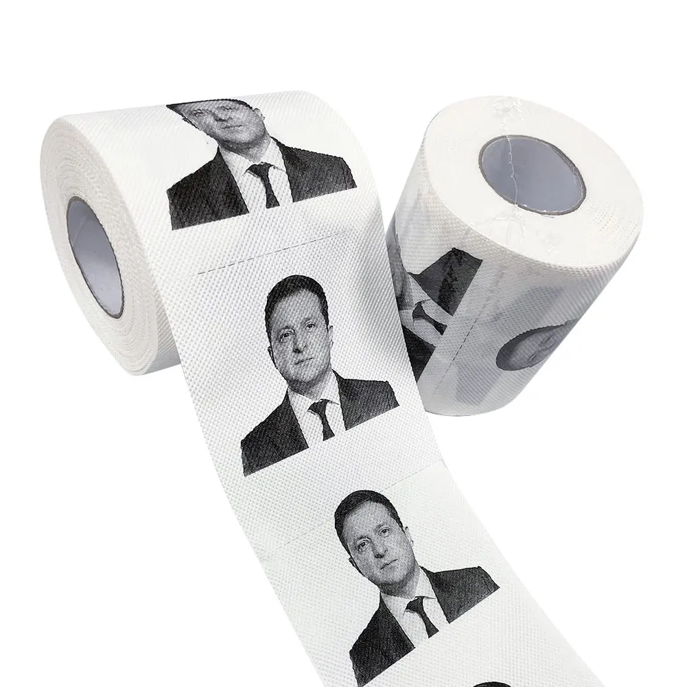 

Рулон туалетной бумаги с принтом президент Украины зеленски, новинка, подарочная бумага для ванной комнаты, 3-слойная Автомобильная бумага, ...