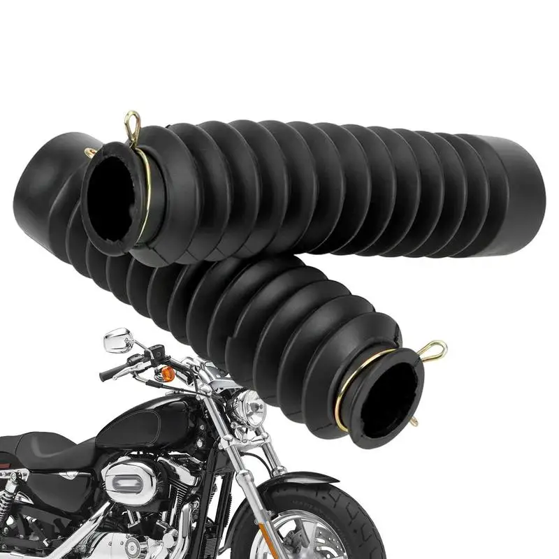 

Fork Boot Cover 1 Pair Black Motorcycle Front Fork Tubes Boots Rubber Fork Gaiters Boots Protector Shock Damping Dust Cover