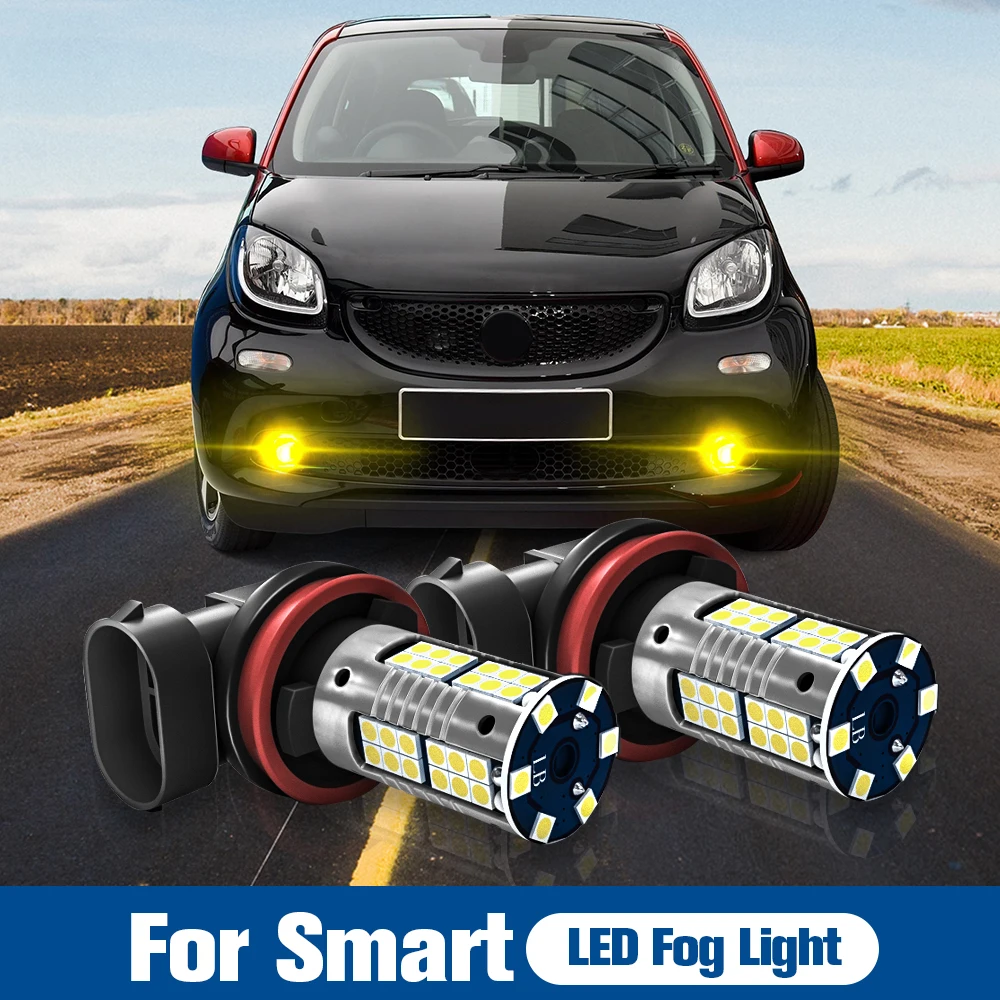 

2pcs LED Fog Light Lamp Blub H8 H16 Canbus Error Free For Smart Forfour MK1 454 MK2 453