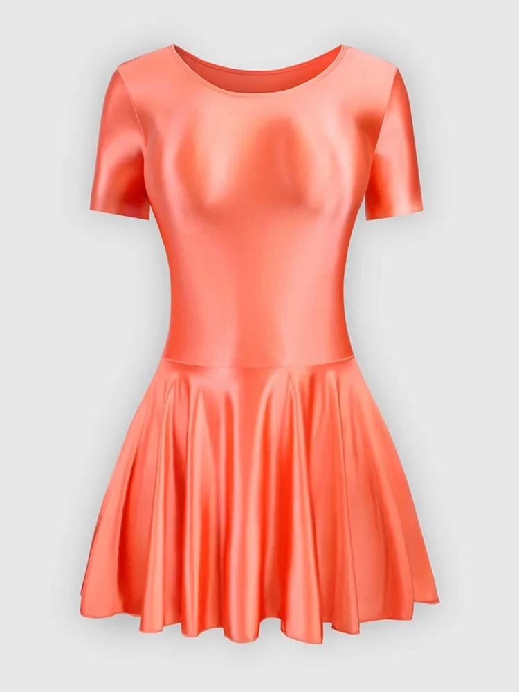 Глянцевый комбинезон для катания на коньках узкая балетная юбка тренировочная