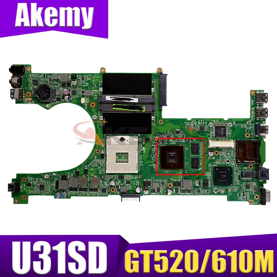 

U31SD GT520M GT610M Notebook Mainboard for ASUS U31SD U31S X35S U31SG Laptop Motherboard Mainboard