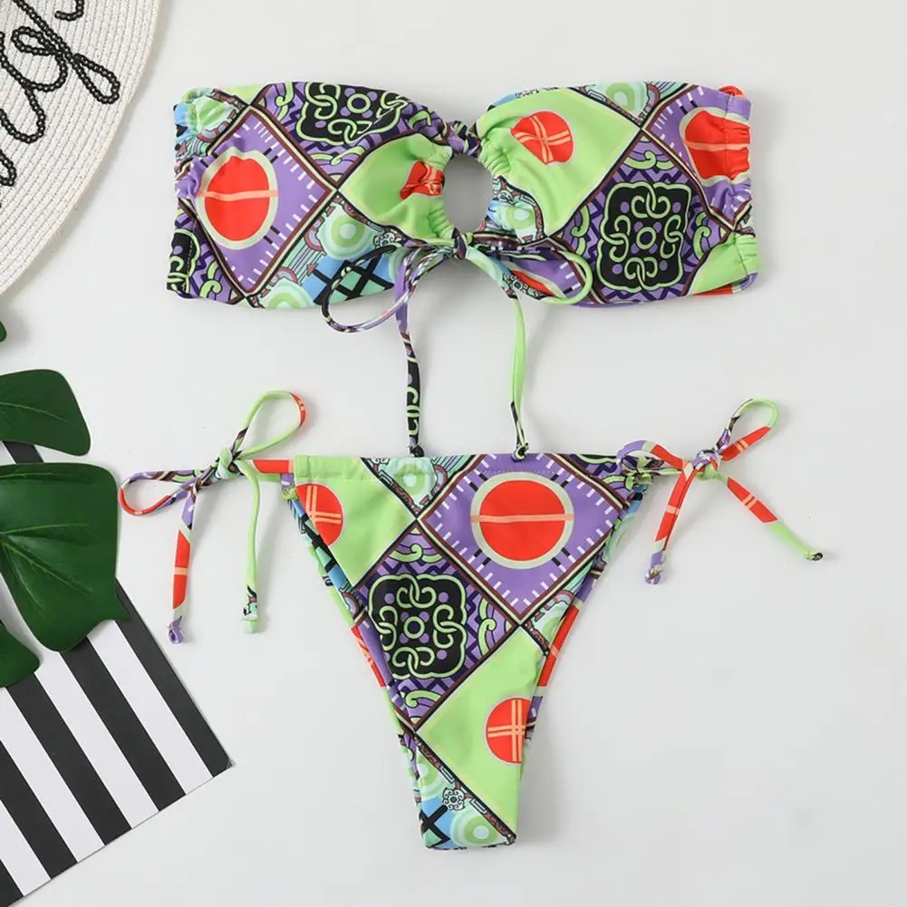 

2 Pcs/Set Bathing Suit Sexy Backless Summer Bikini Beachwear Swimwear Set