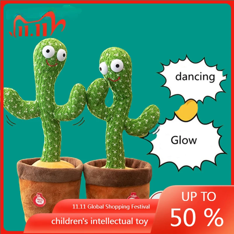 

Lovely Talking Toy Dancing Cactus Doll Speak Talk Sound Education Gift Stitch Fun Record Repeat Kawaii Cactus Toys Children Kids