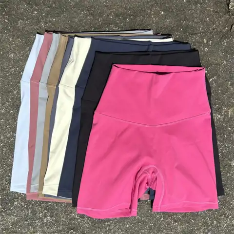 Solid Color High Waist Yoga Short Leg Cycling Soft Women Fitness Sport Short  Compression Comprehensive Training Jog Squat Proof