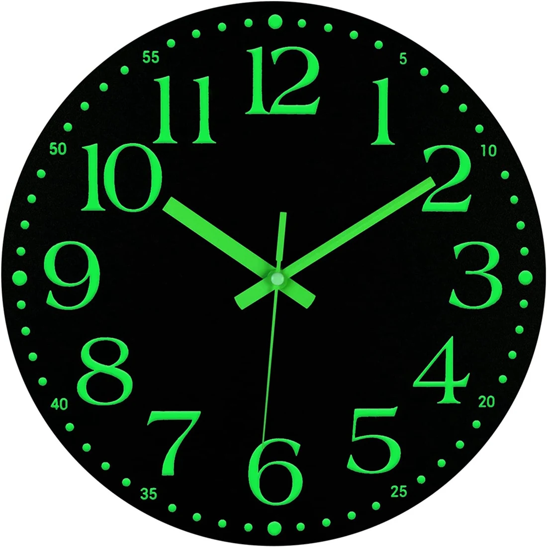 Luminous Wall Cloc 12 Inch Silent Non-Ticking Battery Operat