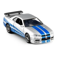 136 nissan gt r r34 sports car alloy modelsimulated metal pull back model toys childrens gifts free shipping f166