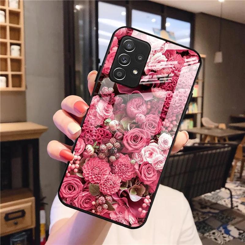 S22 Ultra Case For Samsung A52S 5G Case Tempered Glass Funda Samsung A52 A51 A32 A22 A53 A13 A12 A50 A72 S21 S20 FE A04s Cover