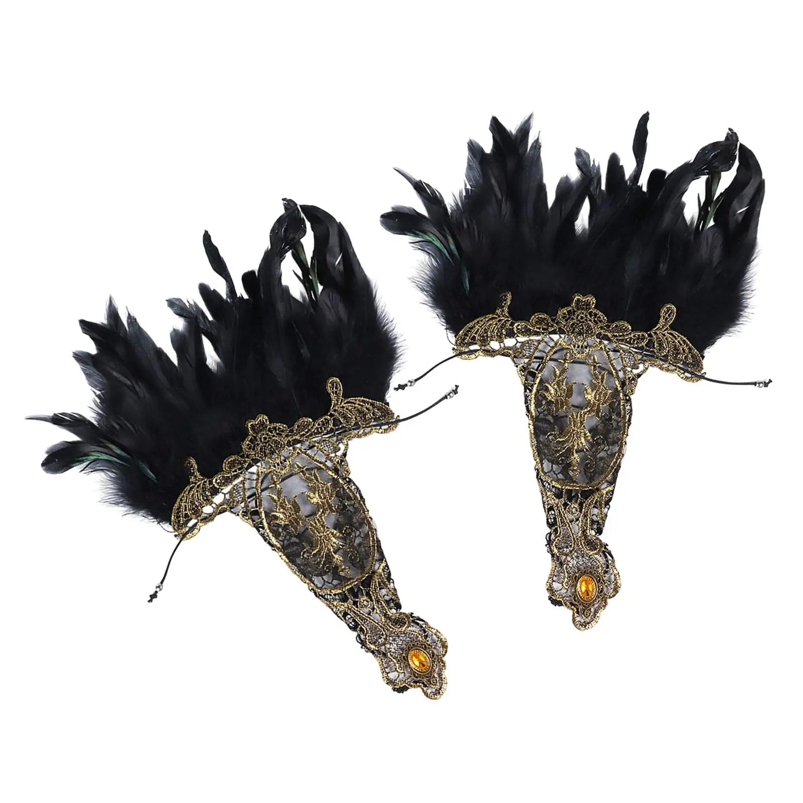 

2x Gothic Wrist Cuffs Fingerless for Game Cosplay Latin Dance Wear Party