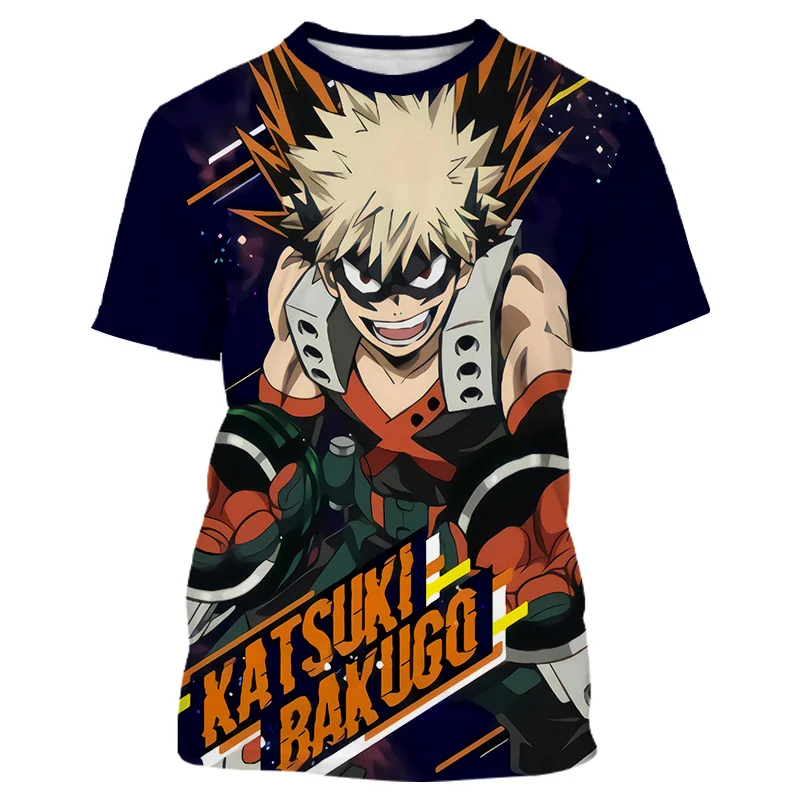 

2022 New Fashion Short Sleeve Children Tshirts Cartoon Children's Cool Anime My Superhero Academia Kids T Shirt Boys Girls Tops