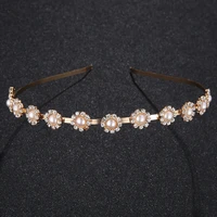 new beautiful fashion pearl hair hoop bridesmaid flower child wedding jewelry crystal headdress crown women hair accessories
