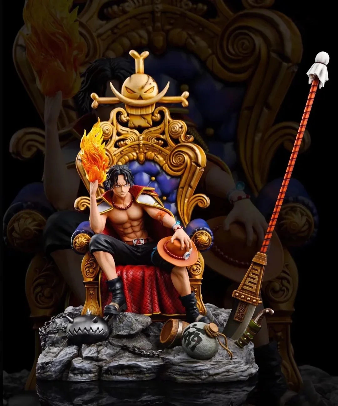 

35cm One Piece GK Resonance Series Throne Ace Statue Scene Model Ornament Aftion PVC collectible Model Figure Doll Toy Gifts
