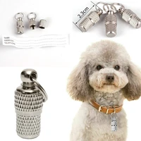 pet supply pet dog cat id tags silver aluminum alloy collar attached address label empty tube